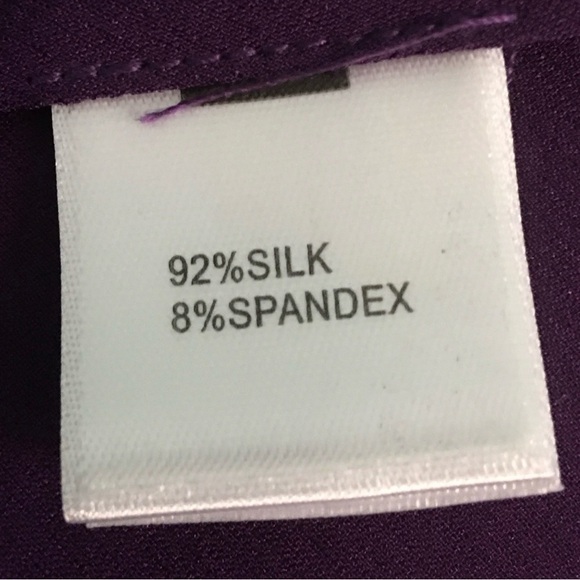 ST. JOHN  BLOUSE 92% SILK GORGEOUS PURPLE FIGURE FLATTERING LARGE - Picture 5 of 9